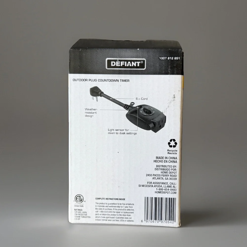 Defiant Outdoor Plug Countdown Timer - Picture 3 of 3